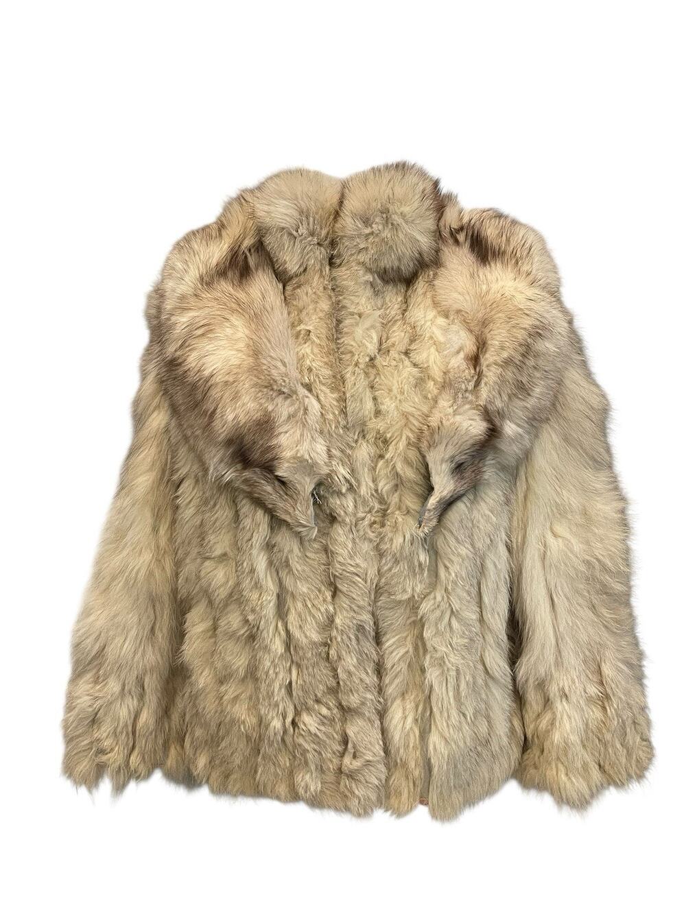 SAGA FOX Women’s M Short Beige Jacket Hook & Eye Collared Lined Long Sleeve